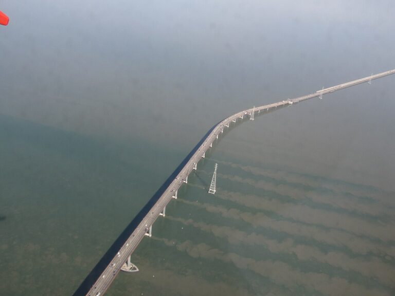 The San Mateo-Hayward Bridge on State Route 92 crossing San Francisco Bay